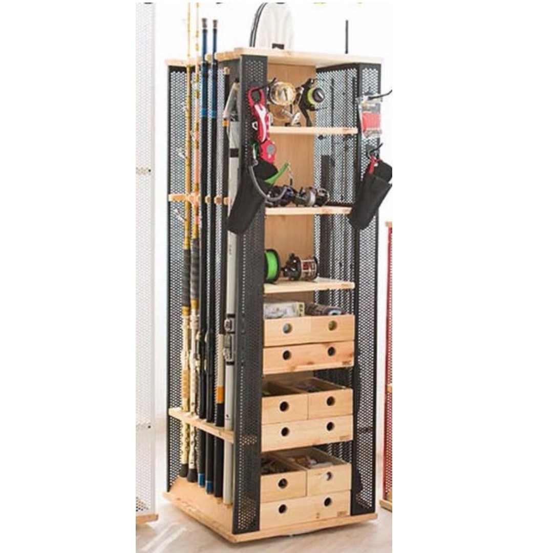 Fishing Rod Rack Stand Cum Tack Cabinet Storage Organiser Size