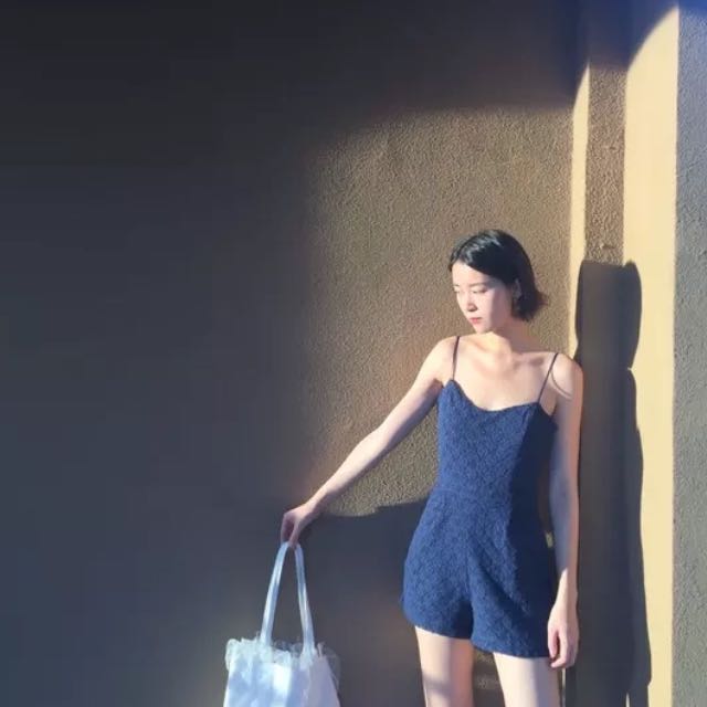 Forever 21 blue romper clearance