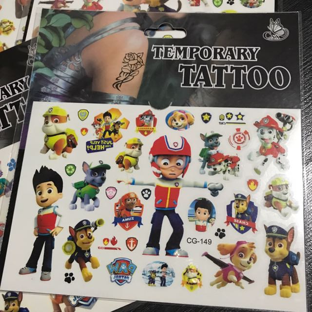 Paw patrol tattoo, Babies & Kids, Babies & Kids Fashion on Carousell