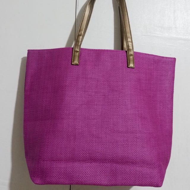 Pink Beach tote, Women's Fashion, Bags & Wallets, Beach Bags on Carousell