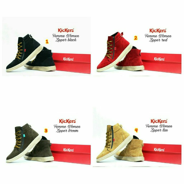 Sepatu Boots Boot Wanita Sleting Resleting Cewek Kulit Terbaru