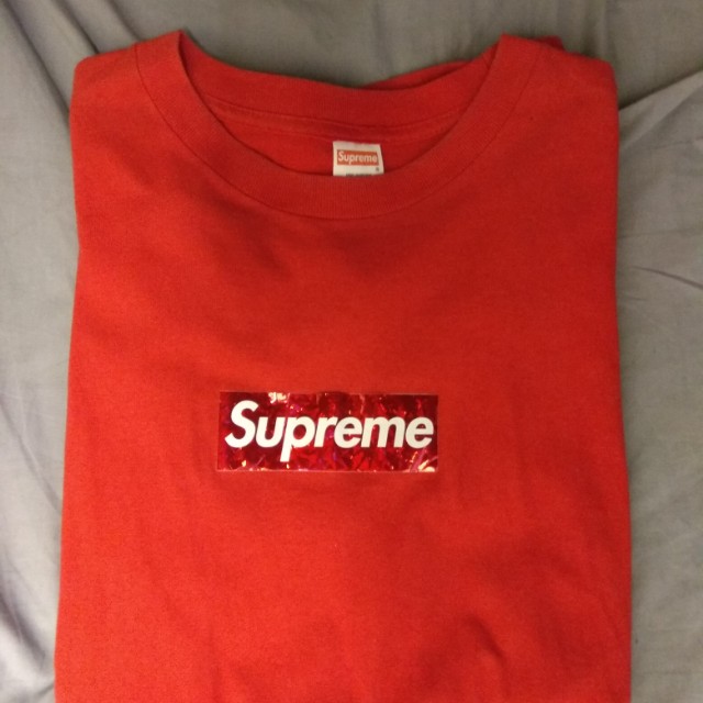 supreme holographic box logo tee
