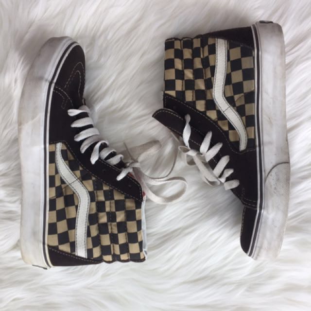 vans checkerboard brown