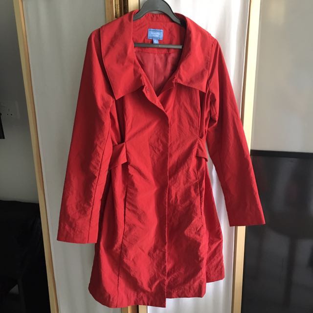 Vera Wang Red Trench Coat Simply Vera Women s Fashion Coats Jackets and Outerwear on Carousell