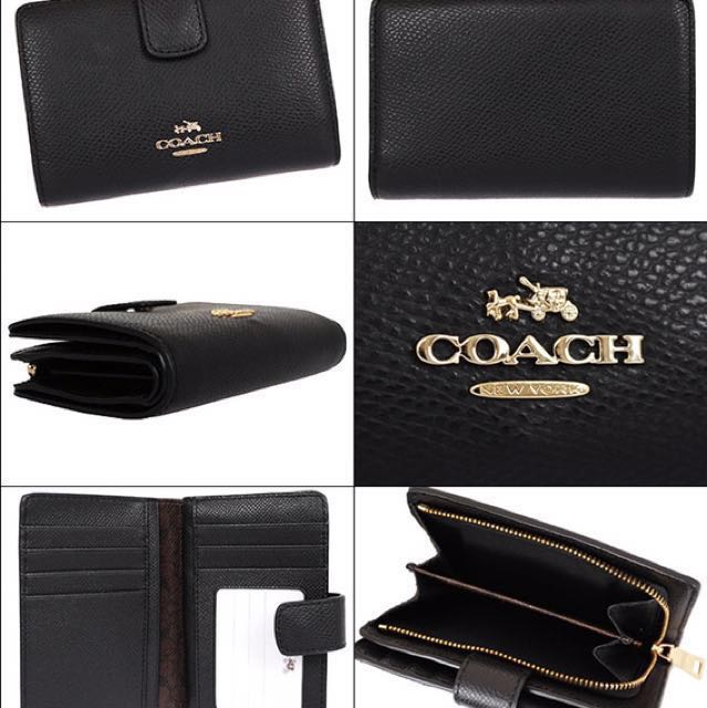 COACH F54010 MEDIUM ZIP WALLET LEATHER AUTHENTIC