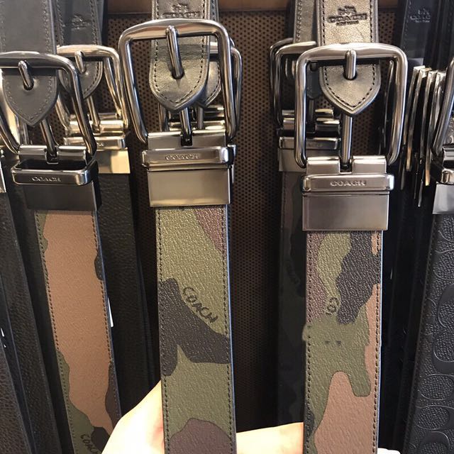 coach camo belt