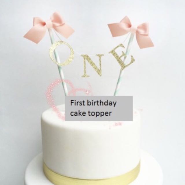 First Birthday Number One Cake Bunting Topper Design Craft