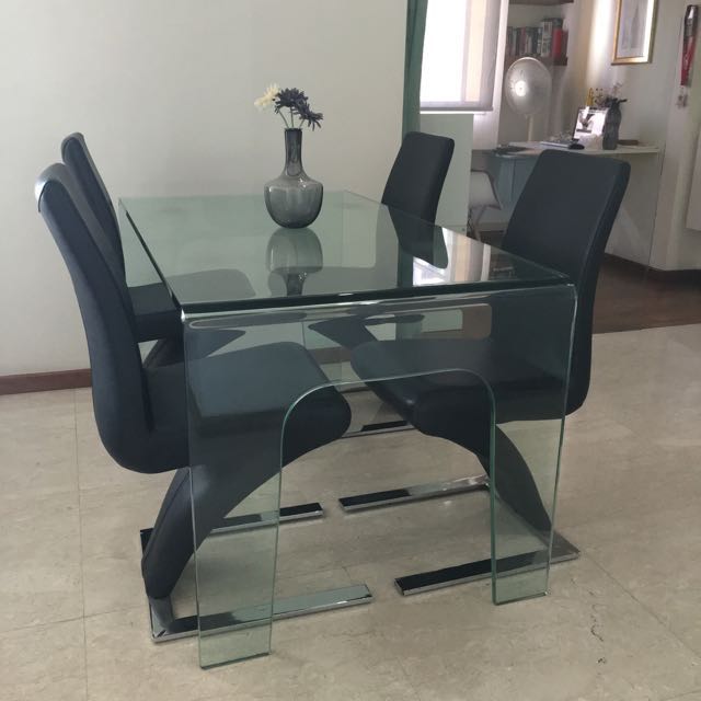 Full Glass Dining Table For 4 Furniture Home Living Tables Sets On Carou Full Glass Dining Table For 4, Full Glass Dining Table