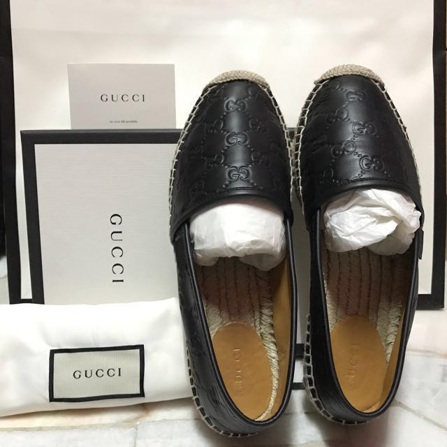 gucci signature leather espadrille