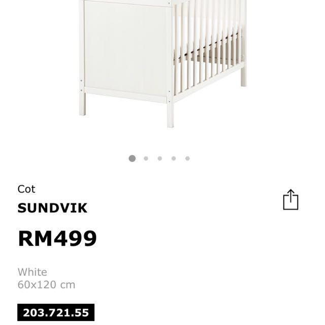 IKEA Baby cot, Babies & Kids, Baby Nursery & Kids Furniture, Cots
