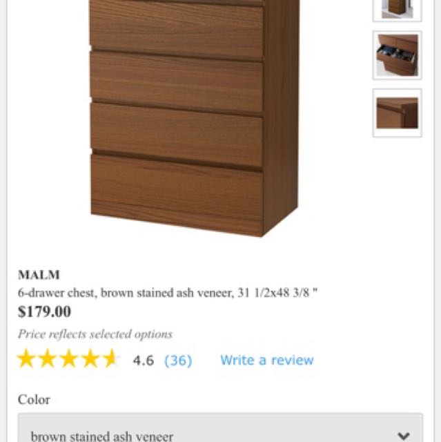 Ikea Malm 6 Drawers On Carousell