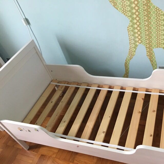 IKEA preloved Sundvik toddler bed frame with slats, Furniture & Home