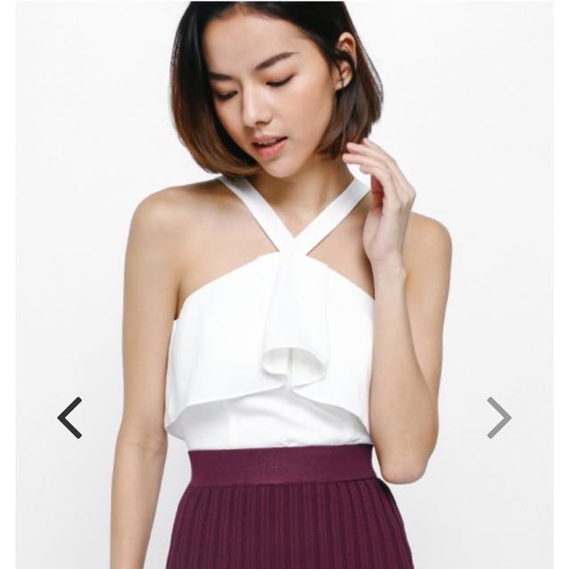 halter ruffle top