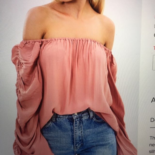 rose gold off shoulder top