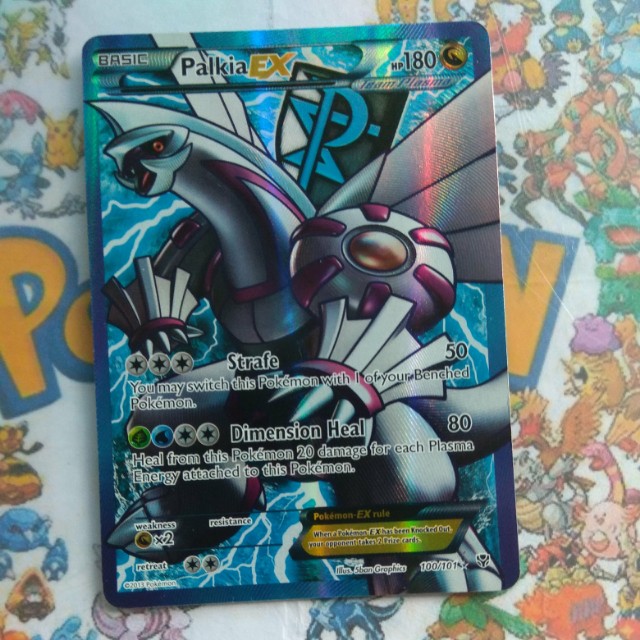 Palkia ex Ultra Rare pokemon plasma blast full art, Hobbies & Toys