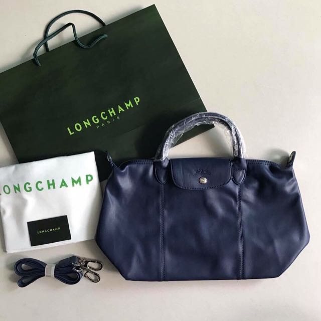 Longchamp Le Cuir Leather Navy Blue Luxury Bags Wallets On Carou - Longchamp Navy Blue Leather Bag Longchamp Le Cuir Leather Navy Blue Luxury Bags Wallets On Carou - Longchamp Navy Blue Leather Bag