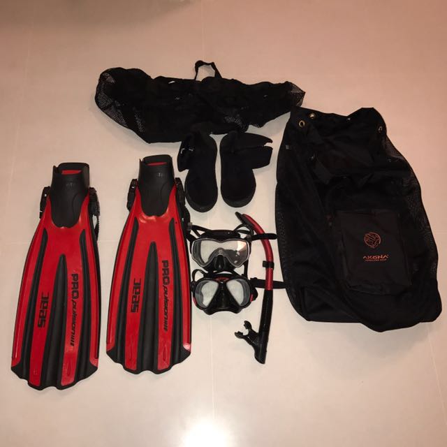Seac Proline Beuchat Diving Gear With Bag Sports Sports Apparel On Carousell