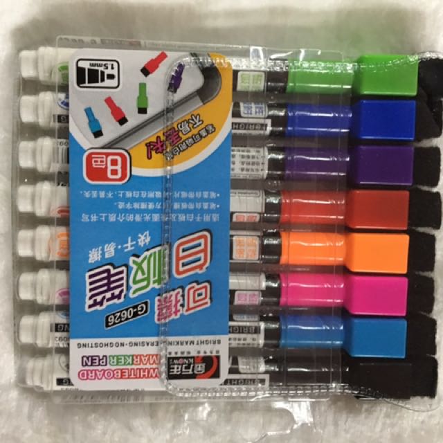 Whiteboard colorful marker pen (Category: Stationery & School Supplies) located in Manila. Submitted by hausofgadgetatbp (Listing ID 132201246, Image 1). Description: .