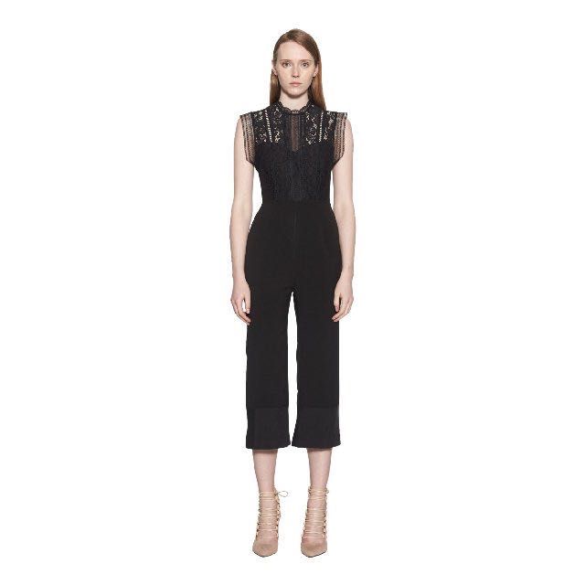 Aijek Renata Lace Trim Cropped Jumpsuit (Size 3), Women's Fashion, Dresses  & Sets, Jumpsuits on Carousell