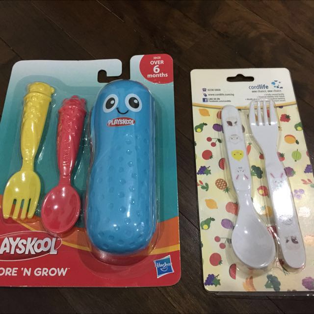 Free Playskool Explore N Grow Spoon And Fork In Case Set Babies