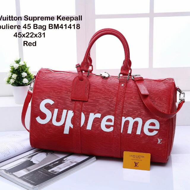 Louis Vuitton Supreme Keepall Bandouliere Travel Bag Fesyen