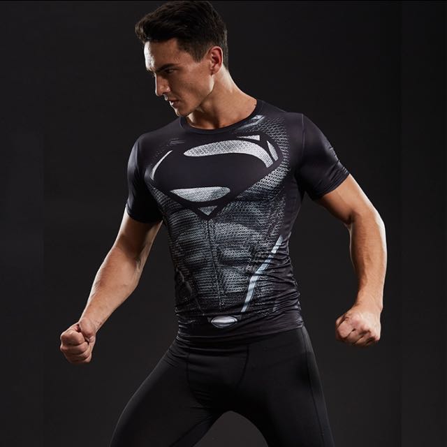 black superman compression shirt