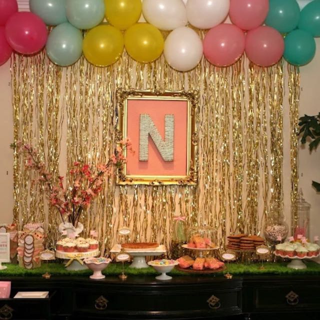 Abrations Instock Metallic Gold Silver Foil Curtain Backdrop Share This Listing