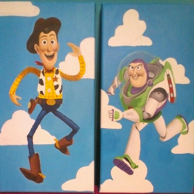 Toy Story Woody And Buzz Lightyear Handpainted Acrylic Babies