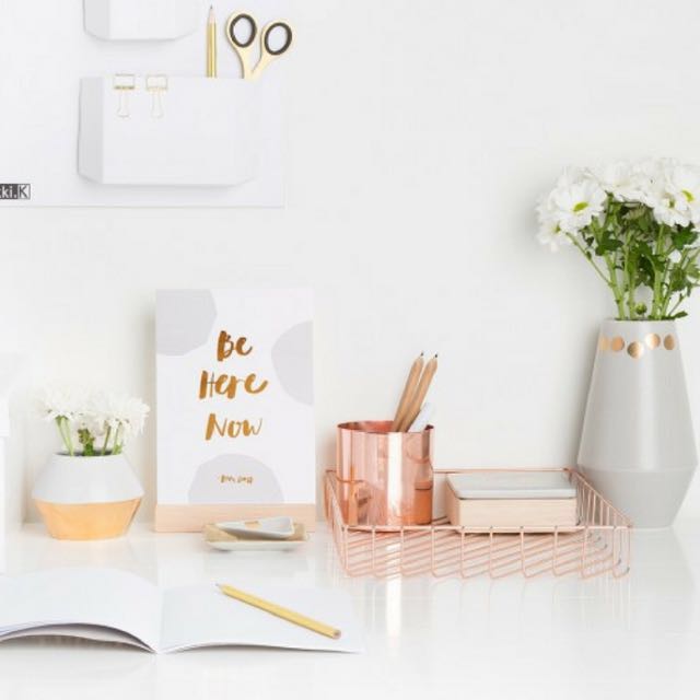 Instock A4 Wire Desk Tray Gold Rose Gold Furniture Home