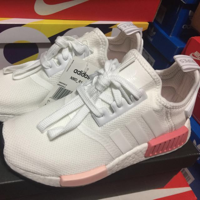 Adidas nmd r1 white top rose by9952