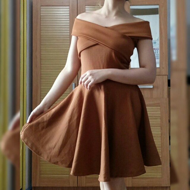 Cross off shoulder dress clearance