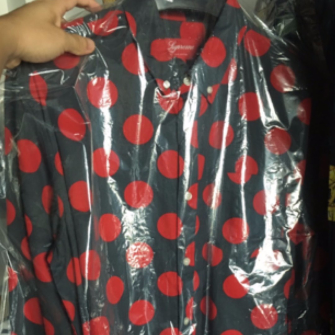 DS] Supreme AW13 Big Dot Shirt Red Size L, Men's Fashion, Tops