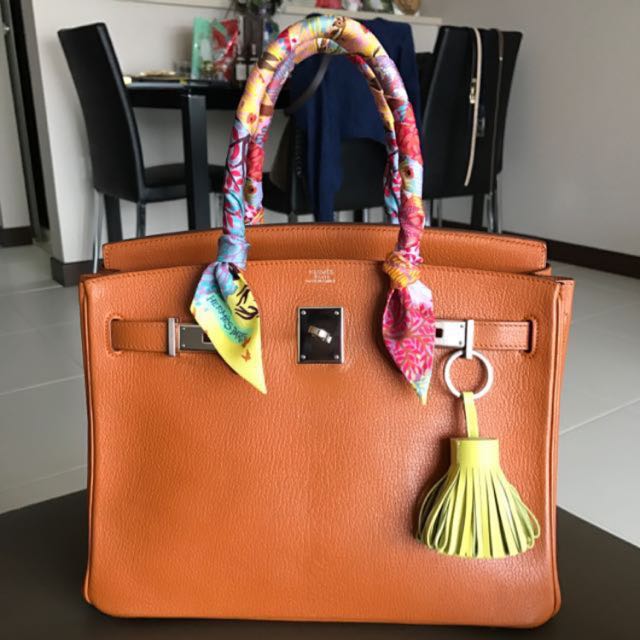 Hermes birkin 30 orange togo leather, Luxury, Bags & Wallets on Carousell