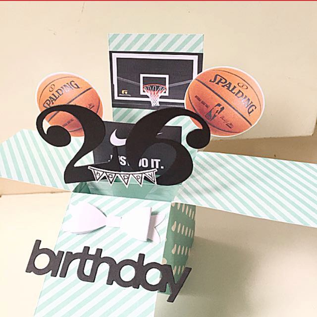 Happy 26 Birthday Basketball Theme Pop Up Card Design Craft