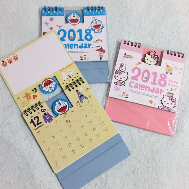 Hello Kitty Doraemon Cartoon Desktop Calendar 2018 Everything