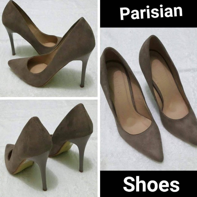 taupe high heel shoes