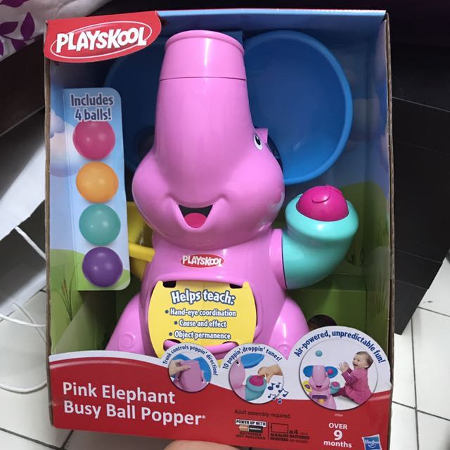playskool pink elephant busy ball popper