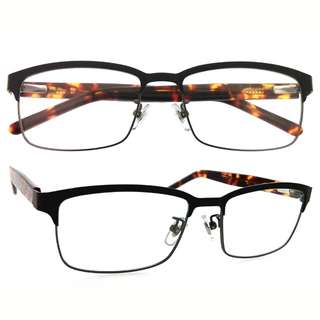 Optical Eyeglass Frame - Stylish Men Fullrim METAL & Plastic Temple w/ FLEX hinge 型格男裝金屬眉架配膠肶+彈弓鉸鏈 [ e14-L004_dl ]629424115888671124