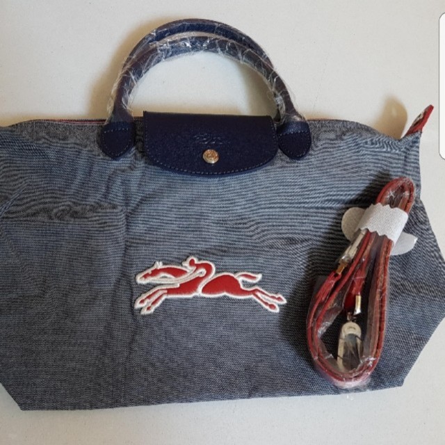 BN Longchamp Pilage on the road cotton denim Luxury Bags Wallets on Carousell