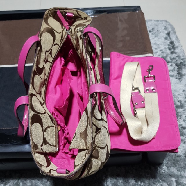 Purple coach diaper best sale bag