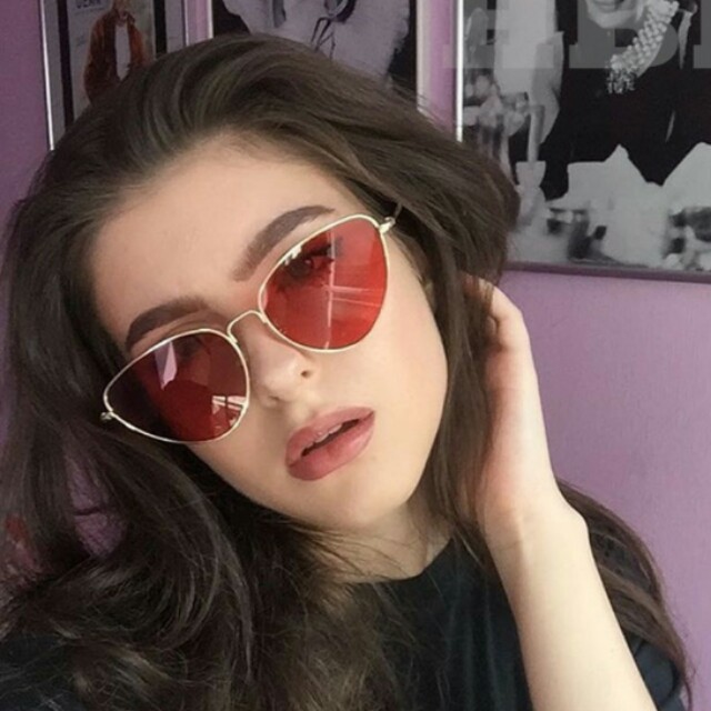 Instock Cat Eye Red Tinted Glasses Women S Fashion Accessories