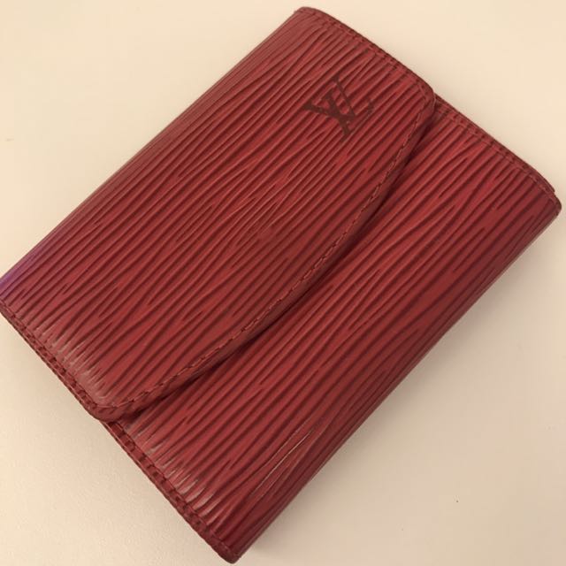 Louis Vuitton Red Epi leather small wallet, Luxury, Bags & Wallets