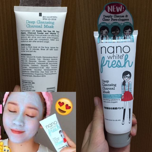 Nano White Fresh Deep Cleansing Charcoal Mask Kesehatan