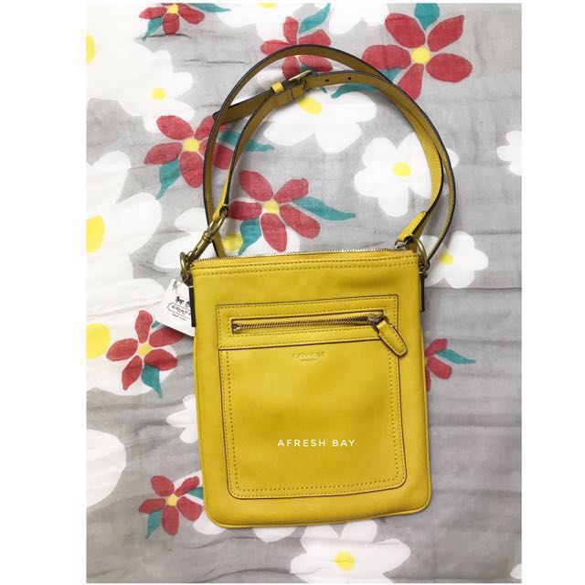 yellow crossbody coach purse