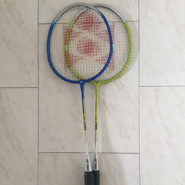 Pair of Yonex Gr201 badminton rackets, Sports Equipment, Sports