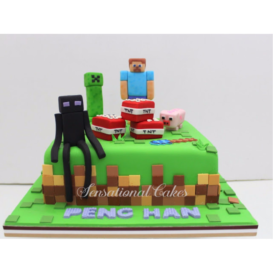 SUGAR MINECRAFT 3D CAKE SINGAPORE # CREAM ART FIGURINES 3D 