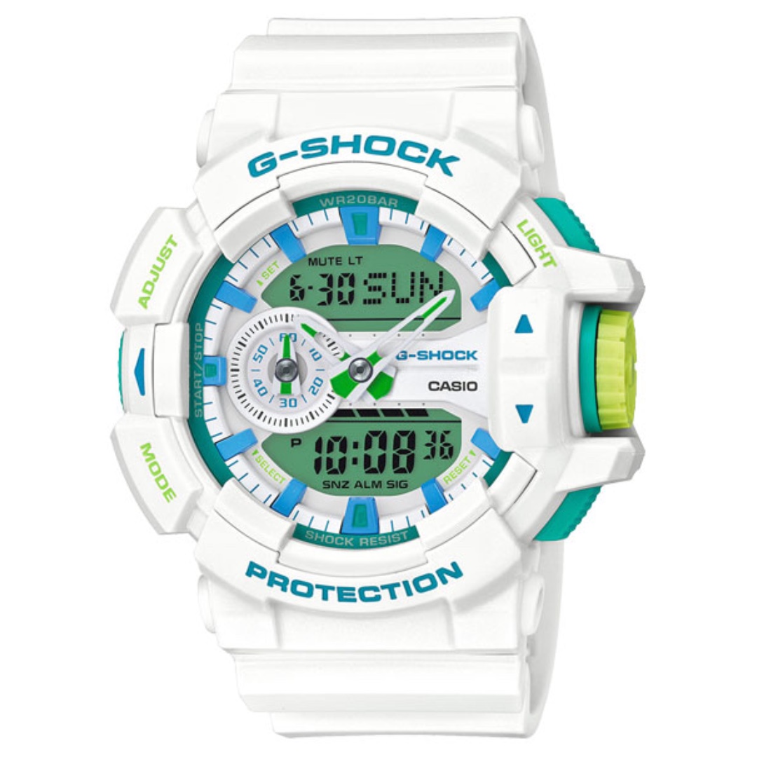 CASIO G-SHOCK GA-400 series GA-400WG 白青GSHOCK GA400WG, 名牌