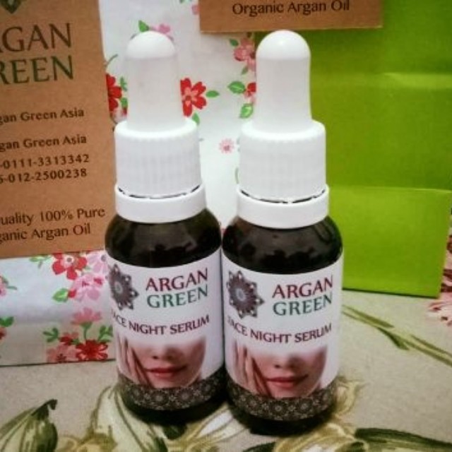 argan green face night serum