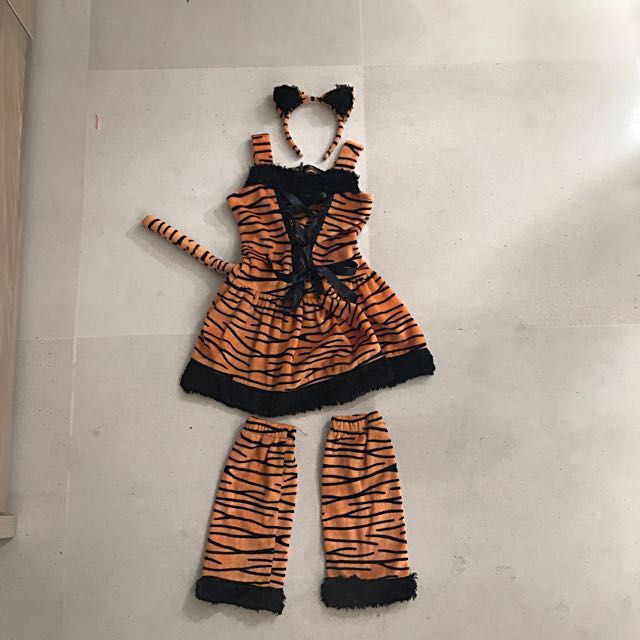 Halloween Tiger Cat Costume For Little Girls Aged 6 10 Years Old Babies Kids Girls Apparel On Carousell