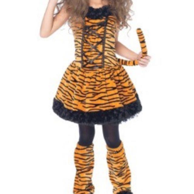 Halloween Tiger Cat Costume For Little Girls Aged 6 10 Years Old Babies Kids Girls Apparel On Carousell